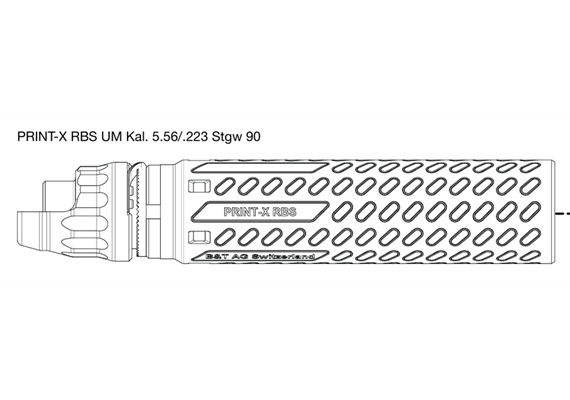 Schalldämpfer B&T Brügger & Thomet PRINT-X RBS 5.56mm / STGW90 / PE90 Inconel 718