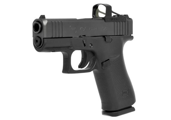 Pistole Glock 43X 9mm Para Rail / MOS / FS Black mit montiertem RMSc Shield Red Dot