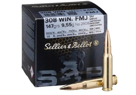 Sellier & Bellot S&B .308 Win FMJ 9,55g / 147gr 50 Schuss