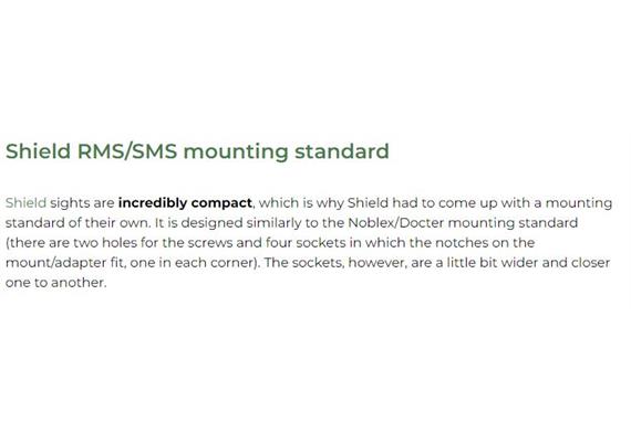 Footprint Opticcut Modifications of the Shield RMS/SMS