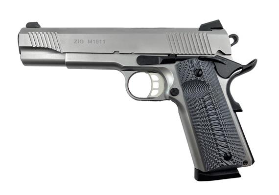 Pistole Tisas ZIG M 1911 Kal. .45ACP, Stainless, 8 Schuss, 5" Lauf ohne Rail