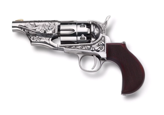 REVOLVER PIETTA 1862 Police .44 BBL 3" Snubnose Old SIlver Laser Engraved US Marshal Model